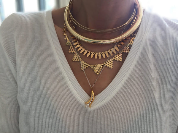 Vintage necklaces layering
