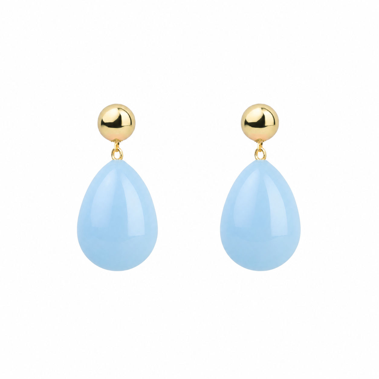 Light Blue Mini Goldplated Drop Earrings