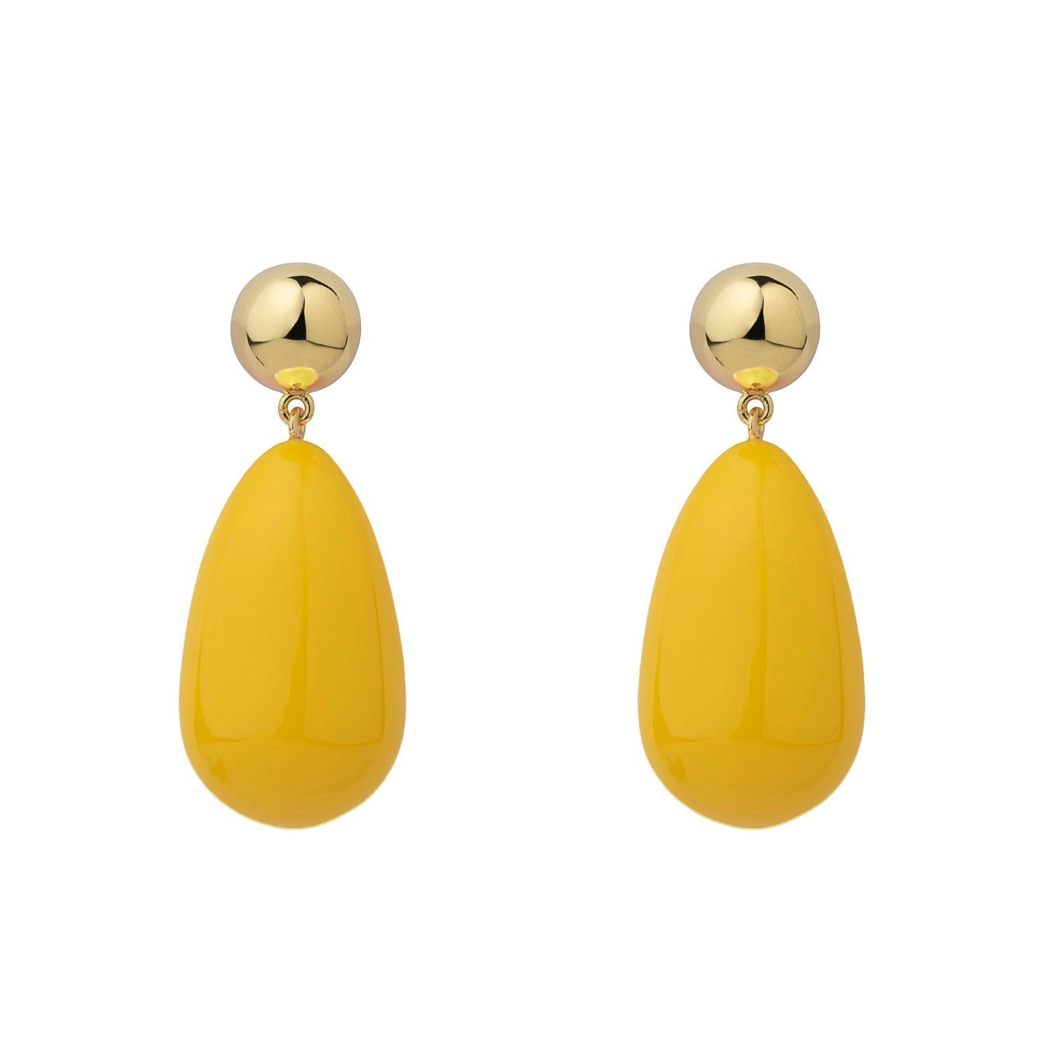 Yellow Large Goldplated Drop Earrings
