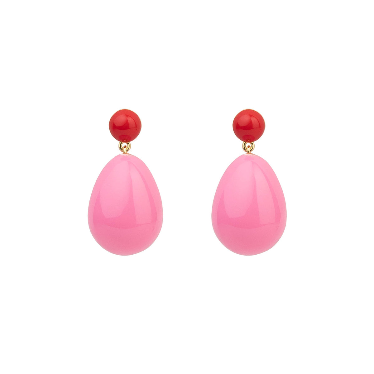 Pink & Red Mini Goldplated Drop Earrings
