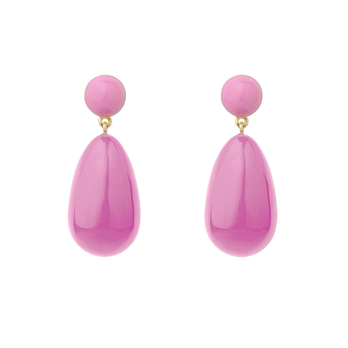 Pink Large Goldplated Drop Earrings