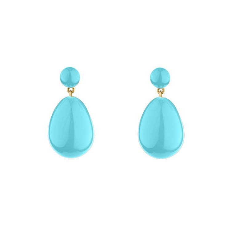 Blue Mini Goldplated Drop Earrings