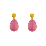 Pink & Yellow Mini Goldplated Drop Earrings