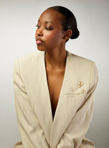 Small Under the Sea Fish Hook 18K Gold Brooche