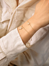 Funky Stars 18K Gold Bracelet w. 0.15ct Diamonds