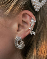 Koi Round Silver Earrings