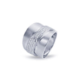 Jovian Large 18K Whitegold Ring w. Diamonds