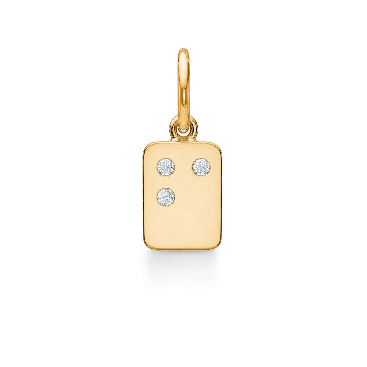 My Secret F 18K Gold Pendant w. Diamonds