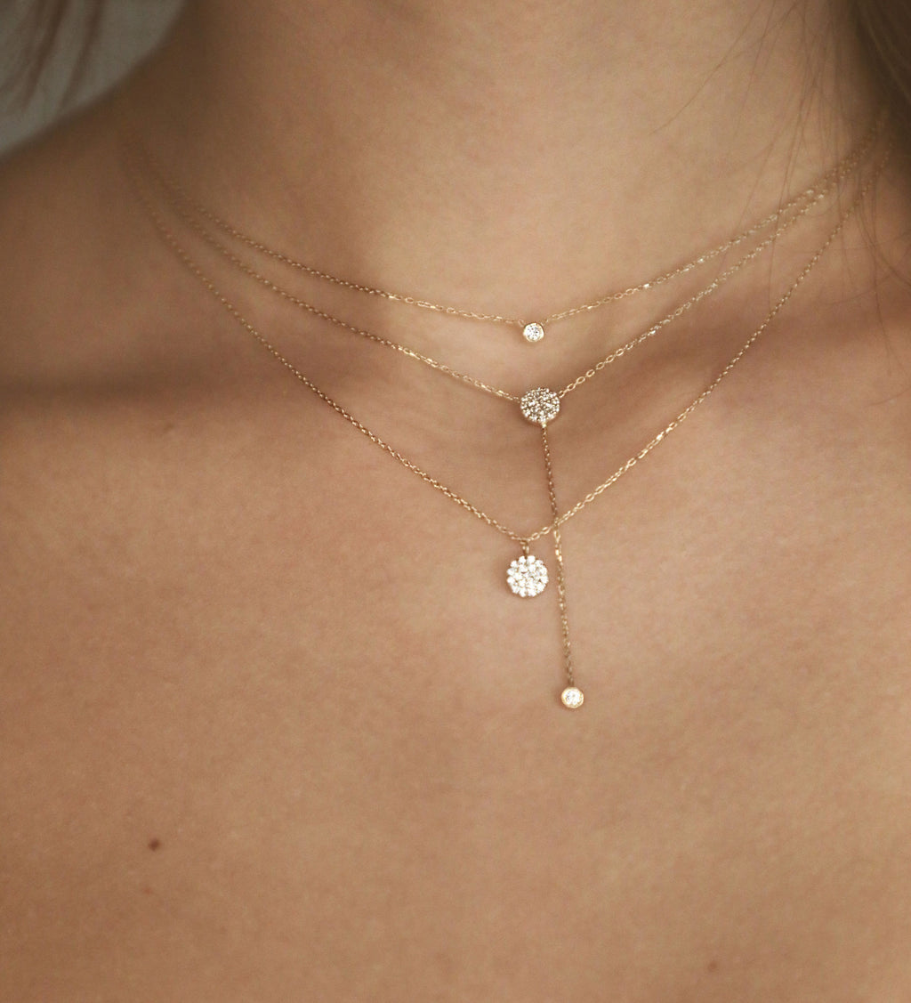 Dot 18K Rose Gold Necklace w. Diamond