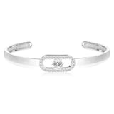 Ellisse Carezza Silver Bangle w. Zirconia