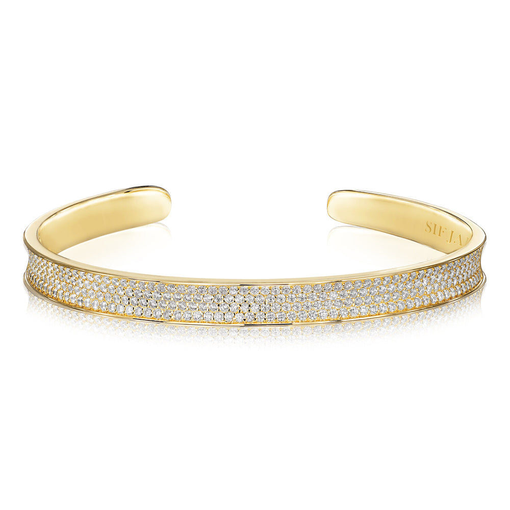 Felline Concavo 18K Forgyldt Armbånd m. Zirkoner