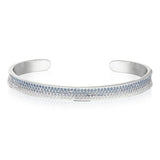 Felline Concavo Silver Bangle w. Blue Zirconias