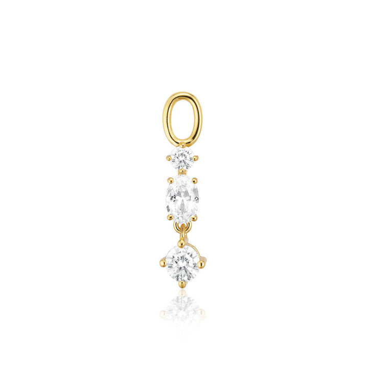 Hoop Charm Pendolo Tre 18K Gold plattierter Anhänger w. Weiße Zirkonia