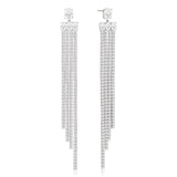 Ellisse Lungo Exclusive Grande Silver Earrings w. Zirconias