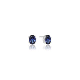 Ellisse Carezza Silver Studs w. Blue Zirconia