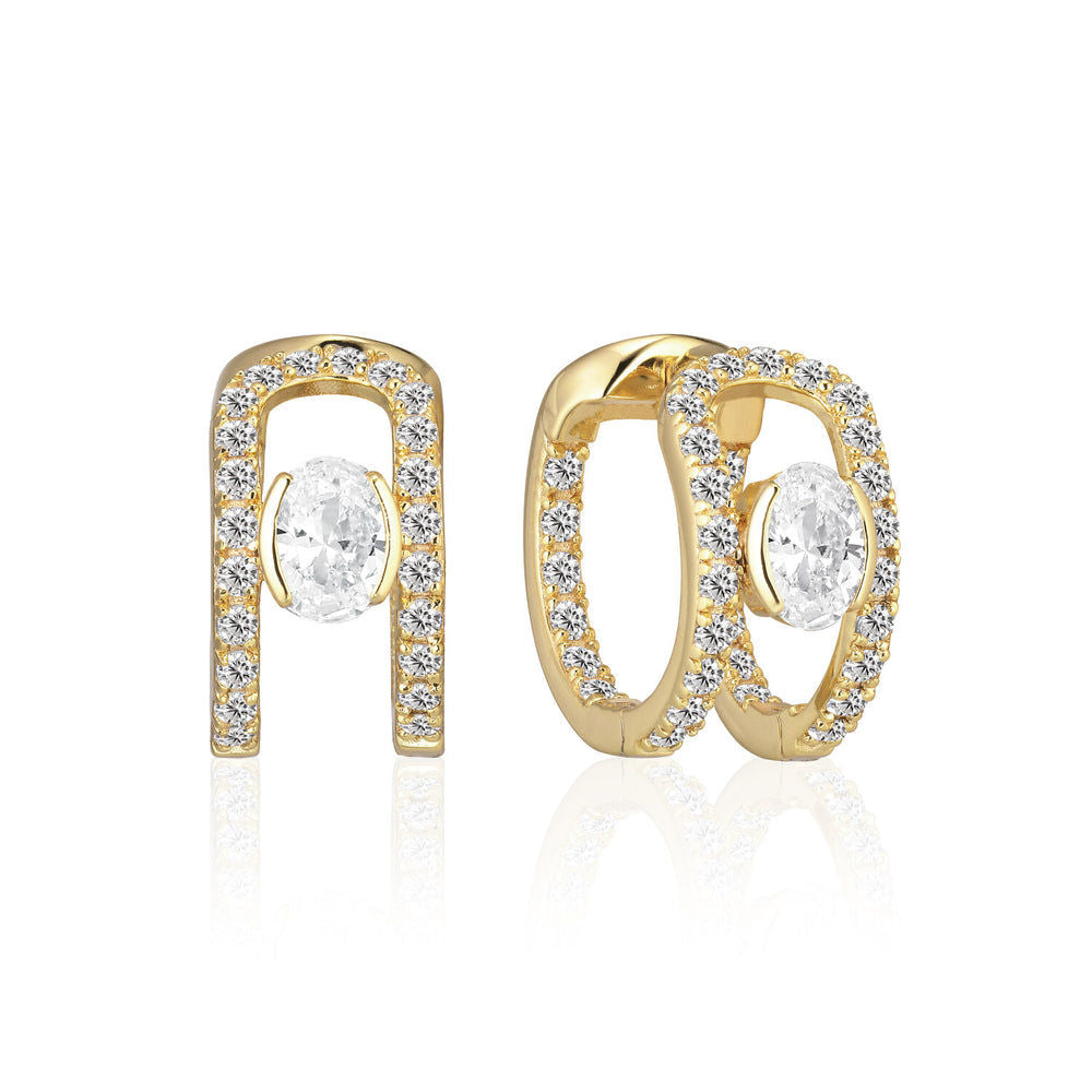 Ellisse Carezza 18K Forgyldt Huggies m. Zirkoner