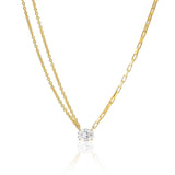 Ellisse Uno 18K Gold Plated Necklace w. Zirconia