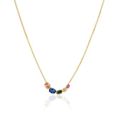 Ellisse Cinque 18K Gold Plated Necklace w. Colored Zirconias