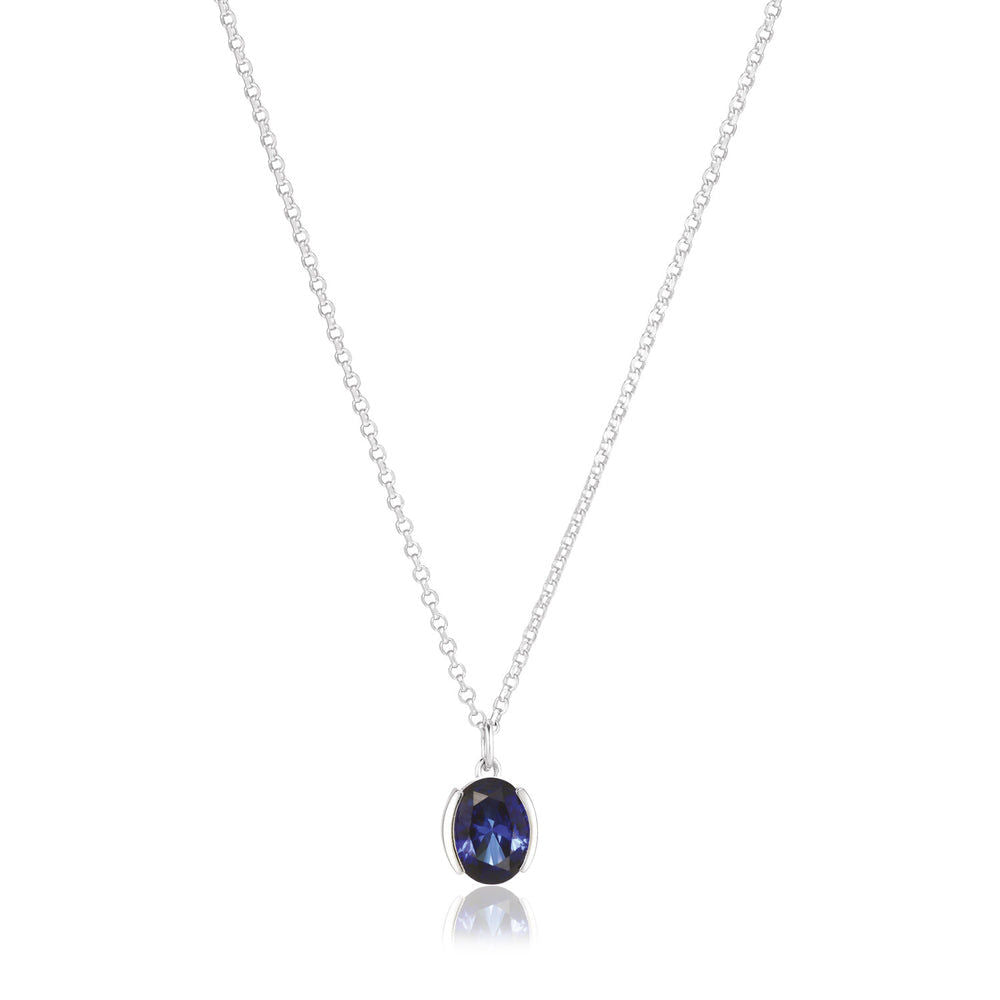 Ellisse Carezza Silberkette m. blauem Zirkon