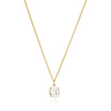 Ellisse Carezza 18K Gold Plated Necklace w. Pink Zirconia