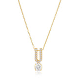 Ellisse Carezza Uno 18K Gold Plated Necklace w. Zirconia