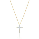 Belluno Croce 18K Gold Plated Necklace w. Zirconias