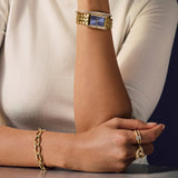 Ellisse 18K Gold Plated Bangle w. Zirconias