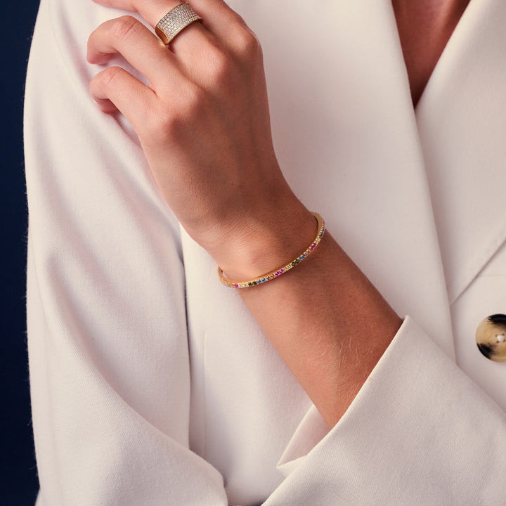 Ellisse 18K Forgyldt Armbånd m. Farvede Zirkoner