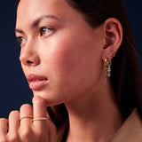 Hoop Charm Pendolo Tre 18K Gold Plated Pendant w. White Zirconia