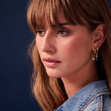 Hoop Charm Pendolo Tre 18K Gold Plated Pendant w. Zirconia