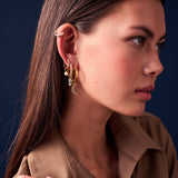 Hoop Charm Luna 18K Gold Plated Pendant w. Zirconia