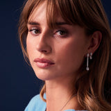 Ellisse Due Piccolo Silver Earrings w. Zirconia