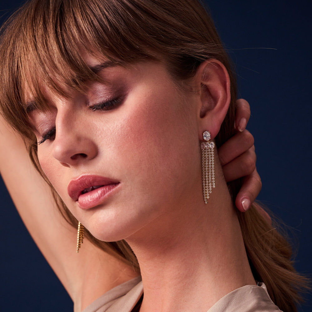 Ellisse Lungo Exclusive Piccolo Silver Earrings w. Zirconias