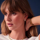 Ellisse Carezza 18K Gold Plated Huggies w. Zirconia