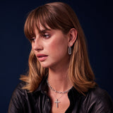 Capizzi Lungo Silver Earrings w. Zirconia