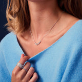 Ellisse Cinque Silver Necklace w. Zirconias