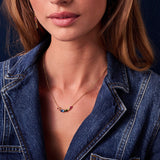 Ellisse Cinque 18K Gold Plated Necklace w. Colored Zirconias