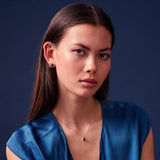 Ellisse Carezza 18K Gold vergoldete Halskette m. blauem Zirkon