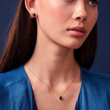 Ellisse Carezza 18K Gold vergoldete Halskette m. blauem Zirkon