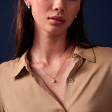 Ellisse Carezza 18K Gold Plated Necklace w. Pink Zirconia