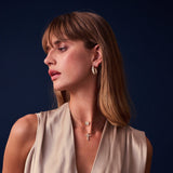 Belluno Croce 18K Gold Plated Necklace w. Zirconias