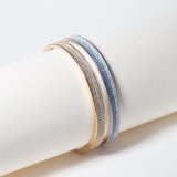 Felline Concavo Silver Bangle w. Blue Zirconias