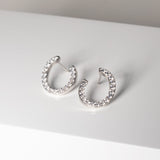 Ellisse Ovale Silver Earrings w. Zirconia