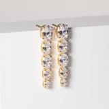 Ellisse Lungo Cinque 18K Forgyldte Øreringe m. Zirkoner