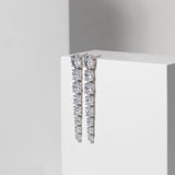 Ellisse Lungo Otto Sølv Øreringe m. Zirkoner