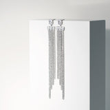 Ellisse Lungo Exclusive Grande Silver Earrings w. Zirconias