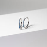 Ellera Grande Blue Silver Hoops w. Zirconia