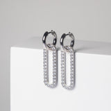 Capizzi Lungo Silver Earrings w. Zirconia