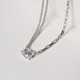 Ellisse Uno Sølv Halskæde m. Zirkoner