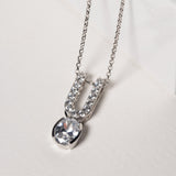 Ellisse Carezza Uno Silver Necklace w. Zirconia